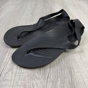 Size 10 Crocs Sexi Flip Flops Serena Comfort T-Strap Thong Slip-On Sandals C